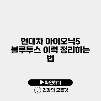 현대차 아이오닉5 블루투스 이력 정리하는 법